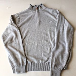 Vineyard Vines Quarter Zip Cotton Knit Pullover M